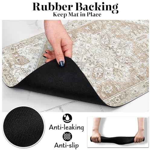 Dog Food Mats for Floors (Beige / Xl(24"×32"))