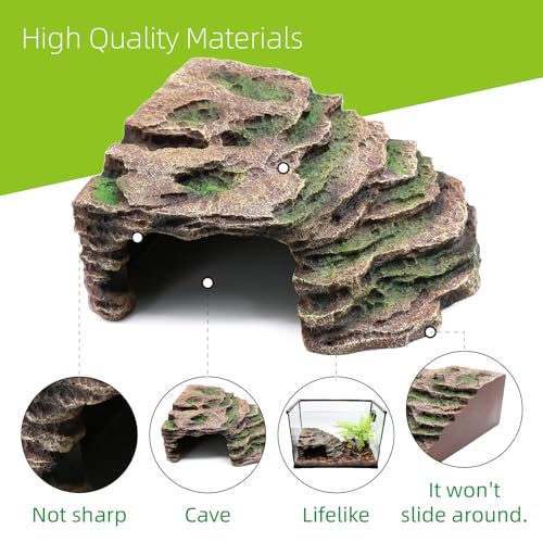 Large Reptile Hide Shale Scape Step Ledge (Large-11.8 * 9.8 * 5.3)