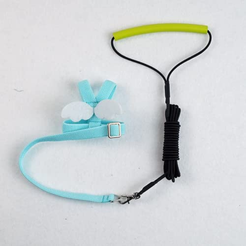 Pet Parrot Bird Harness Leash Adjustable Bird Flying Harness Traction Rope with Cute Wing for Parrots Pigeons Budgerigar Lovebird Cockatiel Mynah Outdoor Training Toy (XL / Blue)