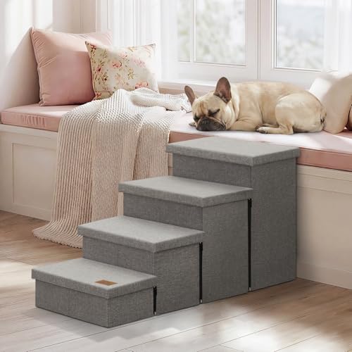 Dog Stairs with Storage (Grey No Condo / 4)
