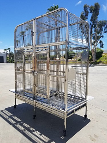 304 Stainless Steel Bird Parrot Macaw Breeder Double Cage