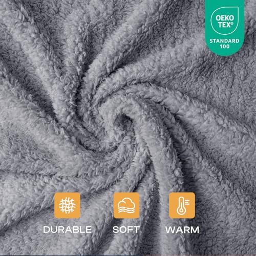 3 Pack Soft Sherpa Fleece Blankets for Dogs Cats Puppies (Medium (Pack of 3) / Hazeblue/Pink/Grey)