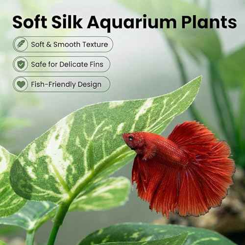 10 PCS Aquarium Decorations Silk Aquarium Plants Betta Fish Tank Decor (D（green 10 Pack）)