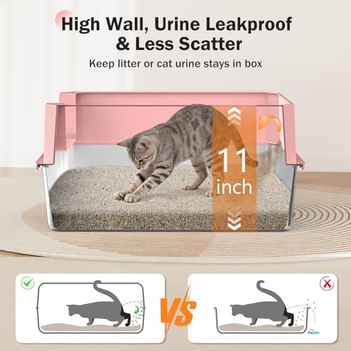 Stainless Steel Litter Box (Pink / XL)