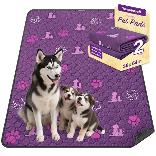 Washable Pee Pads for Dogs (Purple / 36"x54" (Pack of 2))