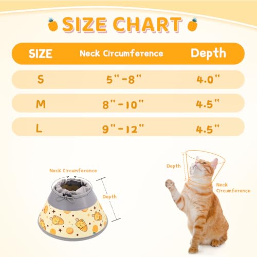 Cat Cone Collar Soft to Stop Licking (Orange / M)