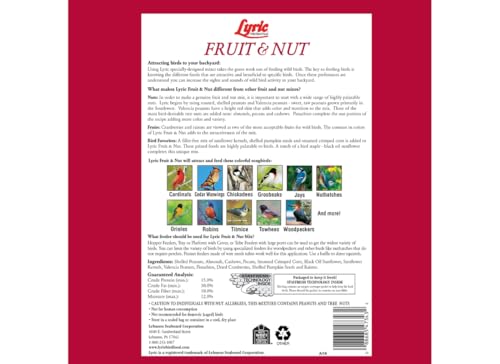 Fruit and Nut Wild Bird Seed for Outside Feeders (5 Pound (Pack of 1))