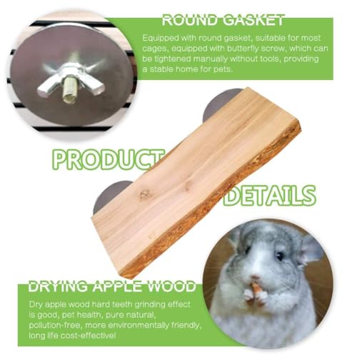 2Pcs Hamster Ledges Wooden Platform 2.6 x 6 Inch Rat Climb Platform Shelf Bird Perch Stand Toys Cage Accessories for Rat Gerbil Suger Glider (6 × 2.6 inch)