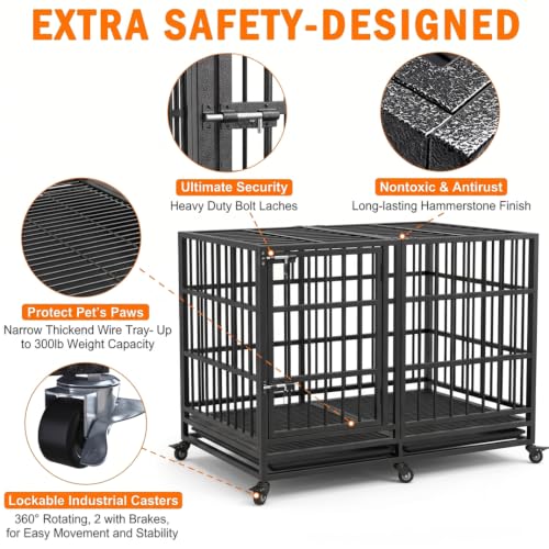 54" Heavy Duty Dog Crate (Black)