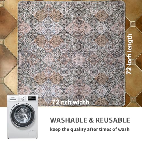 2PACK Washable Pee Pads for Dogs (72x72 Inch (Pack of 2) / Brown/Multi)