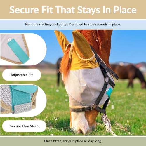 TSZ Horse Fly Mask with Ears Cover (Horse)