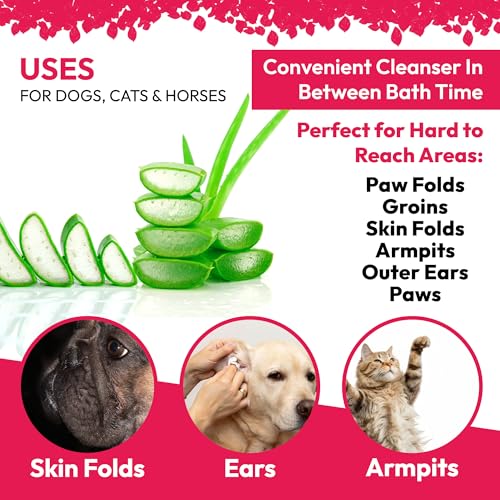 Truseb Chlorhexidine Wipes for Dogs Cats Horses with Aloe Vera