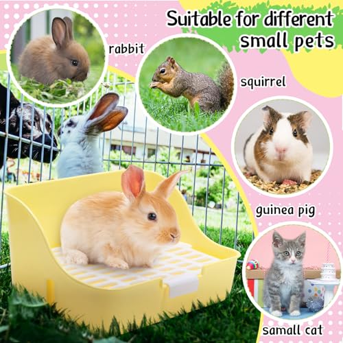 15 Pcs Rabbit Starter Kit Small Rabbit Litter Box Girls Gift Animal Grooming Kit Bunny Toys Bowl Blankets with Cleaning Set for Guinea Pig Accessories (Blue)