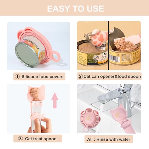 Cat&Dog Food Can Covers Lids (spoon+lid+opener)