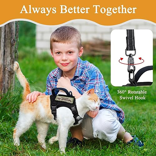 Tactical Cat Harness for Walking Escape Proof (Medium / Black)