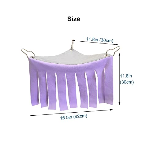 Guinea Pig Hideout Hideaway Corner Fleece Toys Cage Accessories (Pink+Purple)