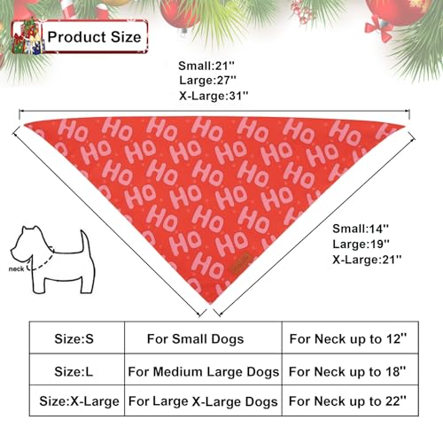 Christmas Dog Bandana (X-Large / Red and green)