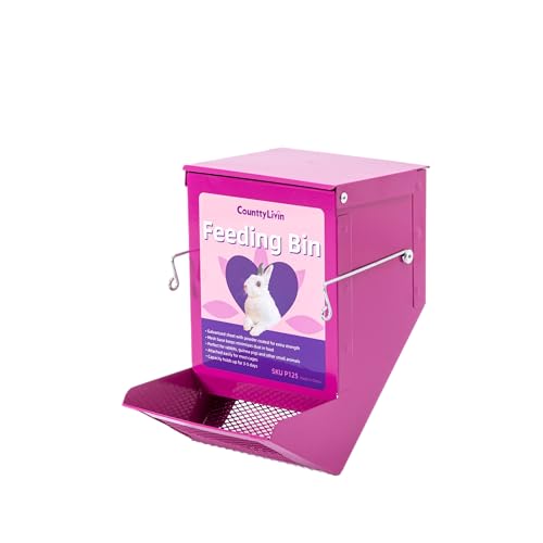 Metal Small Animal Feeder with Lid (4.6 inch / Purple)