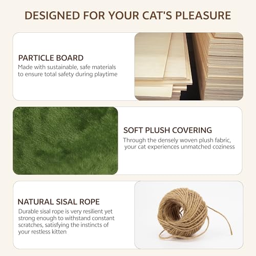 Cat Wall Furniture (Green / 13 Piece Set)