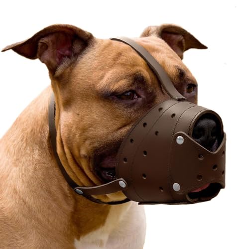 Leather Basket Muzzle (Brown Closed)