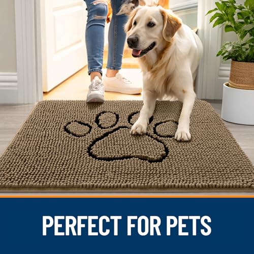 Dog Door Mat for Muddy Paws 47x32 (Tan / 47" X 32")