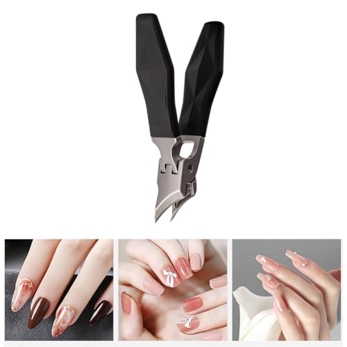 Angled Nail Clippers Black Eagle Beak Oblique Slanted Curved Thick Professional Nail Clippers for Women Adult Men Ingrown (Baroque)