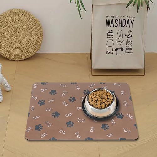 Pet Cat Dog Food Mat Non Slip Mat for Dog Water Bowl Mat Quick Dry Absorbent Cat Feeding Mat