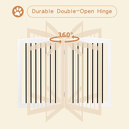 Freestanding Pet Gate for Dogs (32" Height-4 Panel / White & Black)