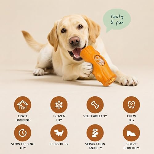 2 Pack Dog Toys for Aggressive Chewers Orange & Blue (Orange & Blue)