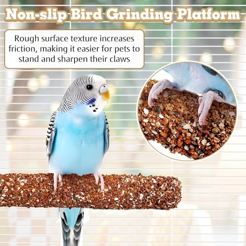 2 PCS Natural Bird Perches Calcium Mineral Parakeet Chewing Toy Sticks Parrot Beak Grinding Stone Cage Accessories for Small Medium Budgie Cockatiel Conure Lovebird (Colorful / 2 PCS)