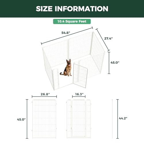 Homeplus Indoor Dog Playpen (White / 45"H)