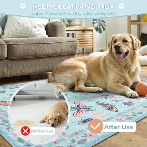 Washable Reusable Pee Pads for Dogs (Blue-03 / 3FT x 3FT (Pack of 2))