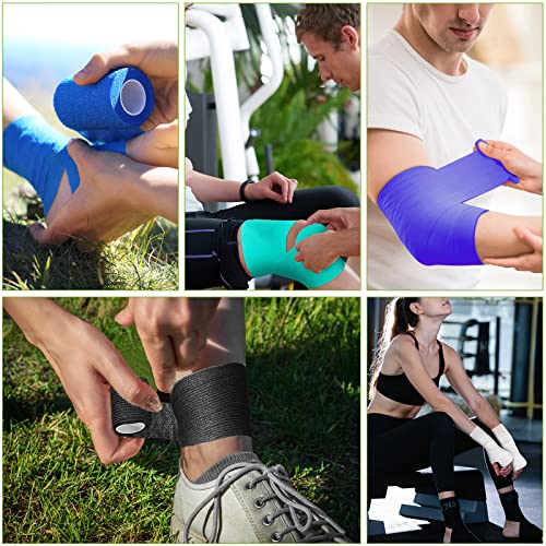 36 Pcs Self Adherent Bandage 4" X 5 Yard Wrap Breathable (Multicolored / 4" X 5 Yard)