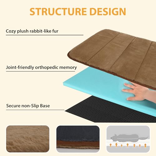 Dog Crate Pad for Small Dogs (Khaki / 24"L x18"W x 0.8"H)
