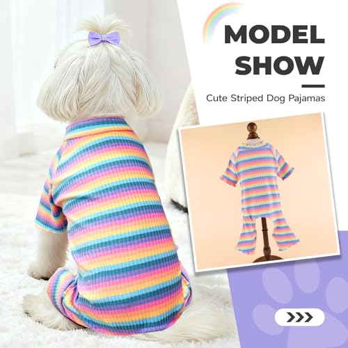 Striped Dog Pajamas Stretchy Cute Four