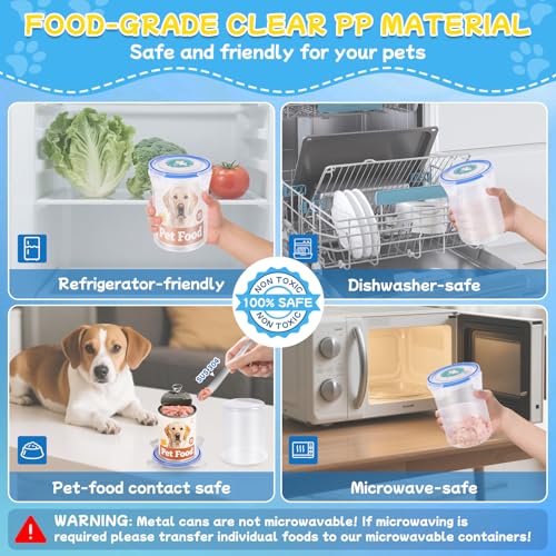Canned Dog Food Storage Lids Reusable Airtight Can Cover (2 Jar（L）+1 Spoon)