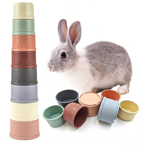 8 Pcs Stacking Cups for Bunny (colorful)