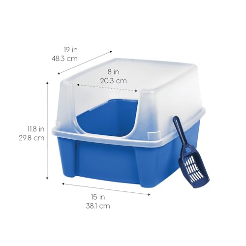 High Sided Cat Litter Box (Large / Blue)