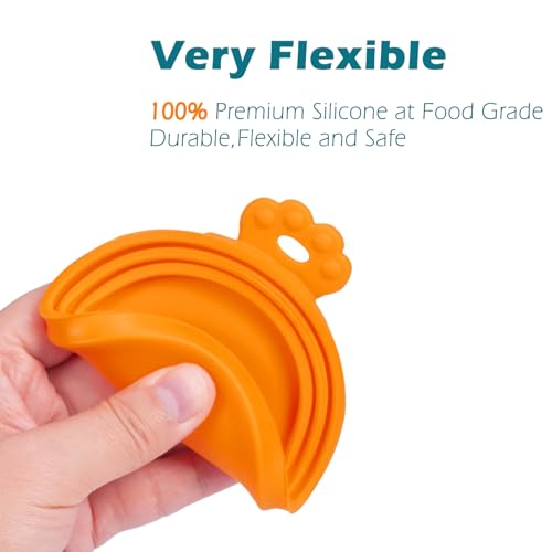 2 Packs Pet Food Can Covers Lids (Green+ Orange)