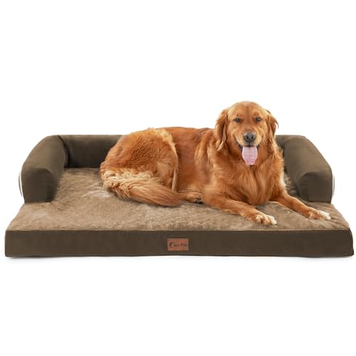 Waterproof Orthopedic Dog Bed for Extra Large Dogs (Brown / 45.0"L x 35.0"W x 8.0"Th)