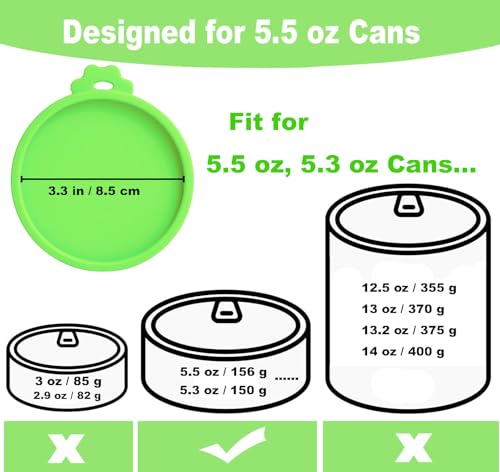 Cat Food Can Covers Lids for 5.5 oz Cans (Green)