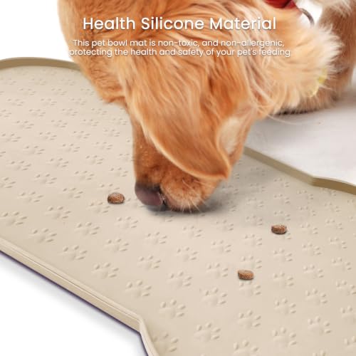 Dog Food Mat Anti (25.6" x 13"-2PCS / Beige)