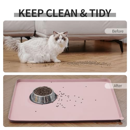 Silicone Pet Feeding Mat (Misty Rose / 18.5" x 11.5")