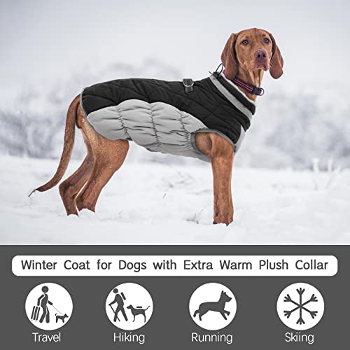 Dog Coat for Large Dogs (Black / L(chest:24in))