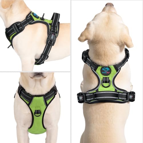 No Pull Dog Harnesses for Small Puppies Reflective Adjustable (Small / Green)