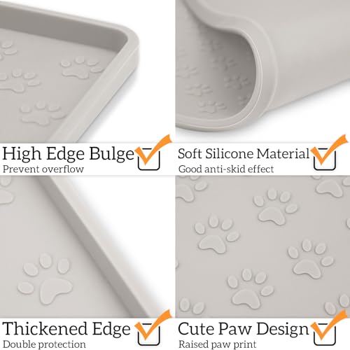 Dog Food Mat Anti (11.8"L x 11.8"W / Cream)