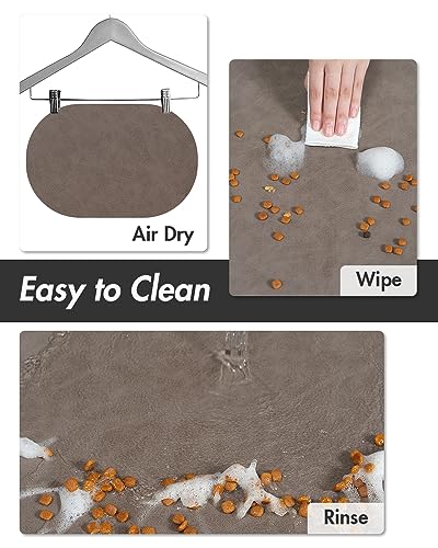 Absorbent Dog Food Mat (Brown / 12"x19")