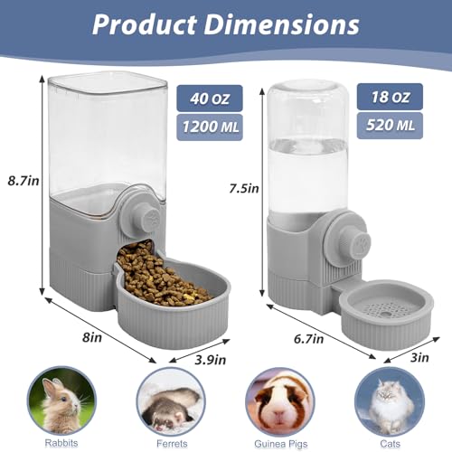 Rabbit Food & Water Dispenser (Grey)