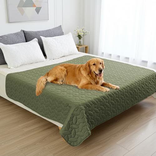 Pet Bed Cover Dog Bed Blanket for Sofa and Furniture Waterproof New Pattern Design (82x102 Inch (Pack of 1) / Green)