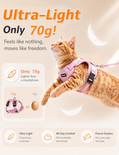 Cat Harness and Leash Set (H600 Pro Pink / Small (7-12lb))